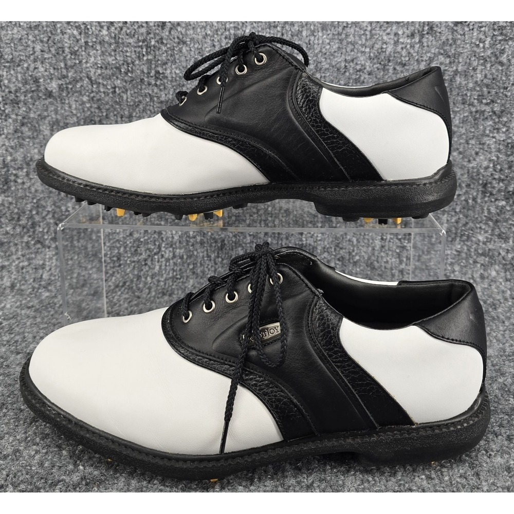 Footjoy SuperLites Men's Sz 9 White/Black Golf Shoes Lace Up Saddle Oxford 50588